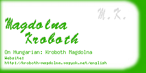 magdolna kroboth business card